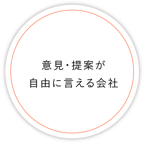 意見・提案が 自由に言える会社